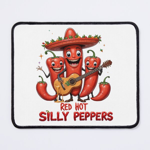 Item preview, Red Hot Silly Peppers - Parody and Humorous Design for Music Lovers, Peppers and Fun Accessories Redbubble designed and sold by latelierdechris.
