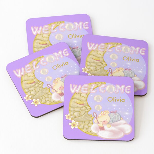 Item preview, Sleepy Bear Welcome Olivia – Baby Shower Gift designed and sold by Medilludesign.