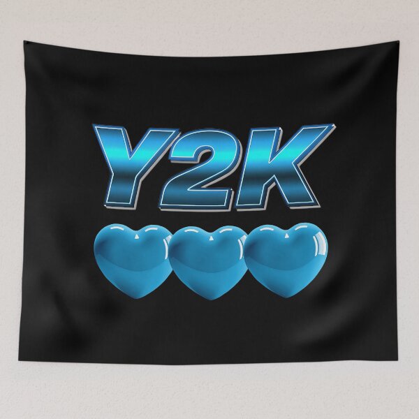 Item preview, Y2K blue Heart Vibes – Retro 2000s Graphic Tee designed and sold by WorldAniPicture.