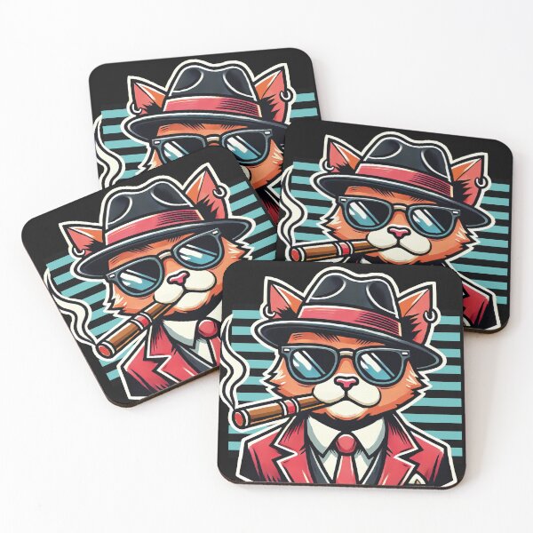 Item preview, Gangster Cat designed and sold by Hoof Crafted Studio.