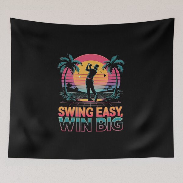 Item preview, Retro Golf Swing Poster – Vintage Sunset Golfer Aesthetic designed and sold by love3617.