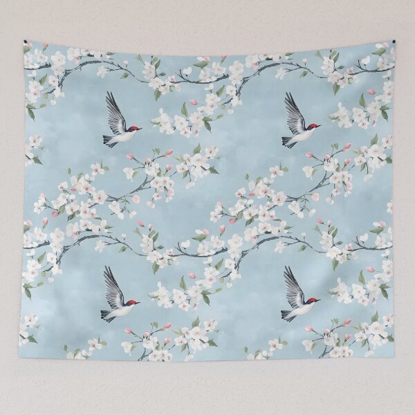 Item preview, Swallow among the apple blossom designed and sold by Lewis-mart.