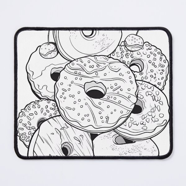 Item preview, Donuts Coloring Page Pattern designed and sold by DavidColoring.