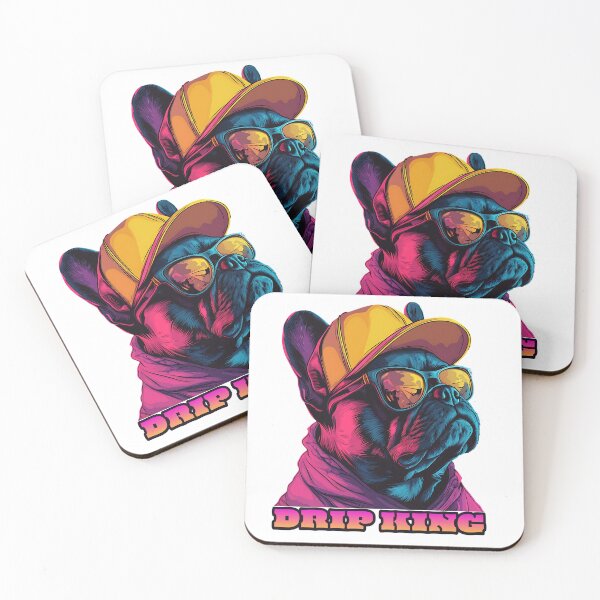 Item preview, French bulldog: cool dog drip king  designed and sold by HannaArtHeart.