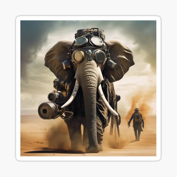 Vista previa del artículo con la obra «Elefante en el polvo», diseñado y vendido por Stellar-Grace .