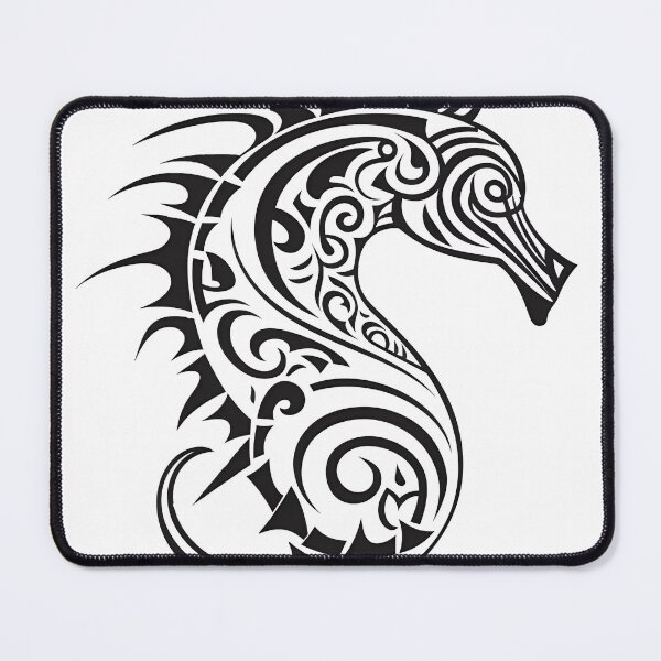 Item preview, Seahorse Tribal Coloring Page Pattern designed and sold by DavidColoring.