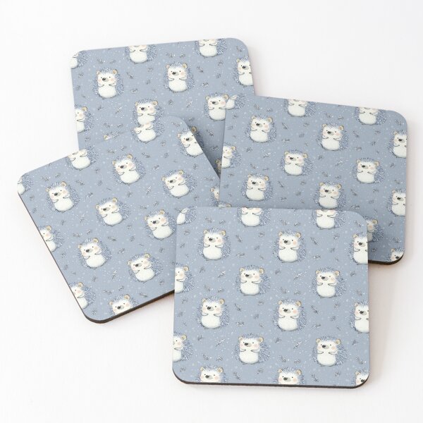 Item preview, cute hedgehog pattern in blue designed and sold by PoppyLaneStudio.