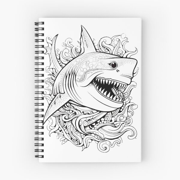 Item preview, Shark Coloring Page Pattern  designed and sold by DavidColoring.