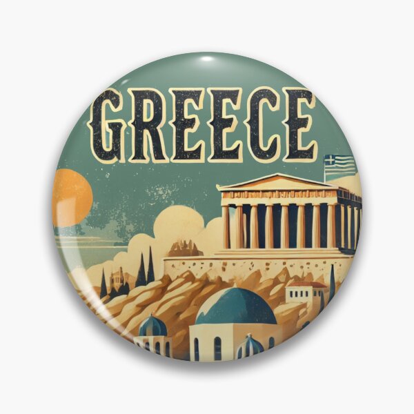 Item preview, Vintage Greece Travel Poster | Retro Greek Landmarks designed and sold by CreationbyNiki.