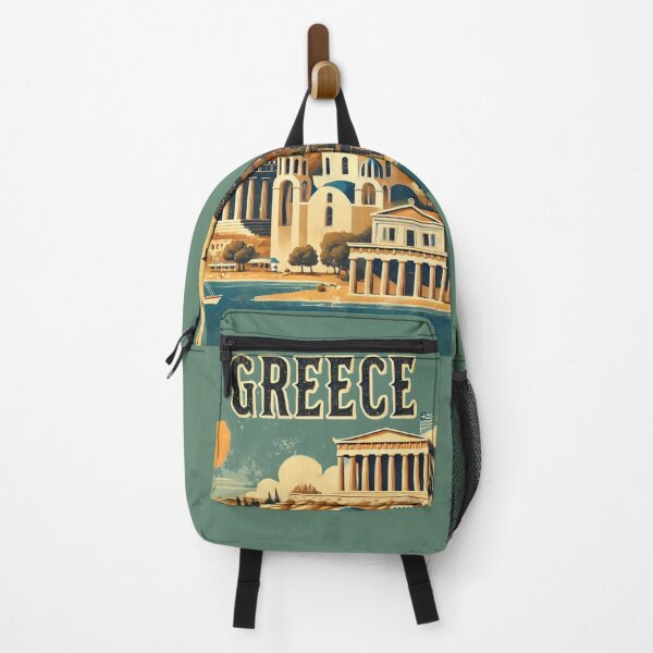 Item preview, Vintage Greece Travel Poster | Retro Greek Landmarks designed and sold by CreationbyNiki.
