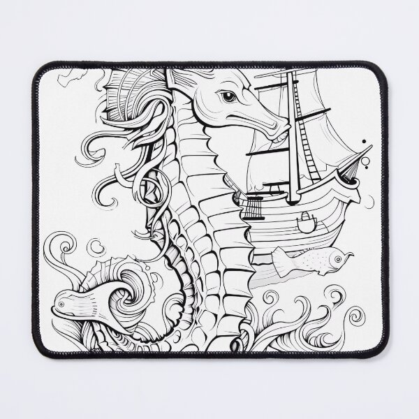 Item preview, Seahorse #7 Coloring Page Pattern designed and sold by DavidColoring.