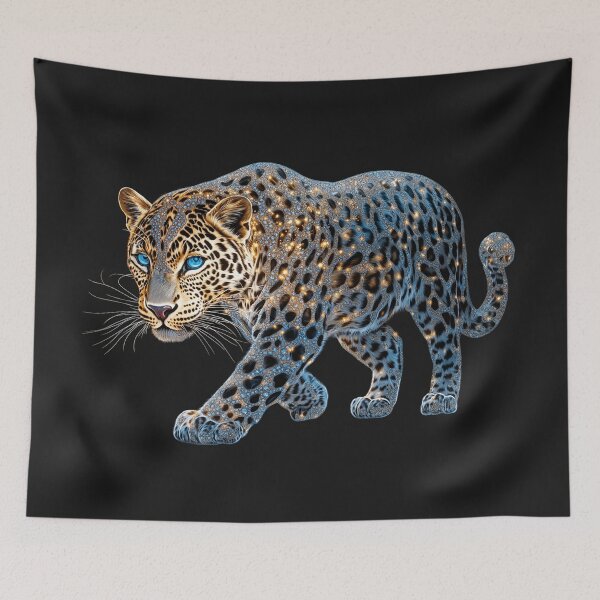 Item preview, Crystal Leopard with Blue Eyes – Luxurious Fantasy Art designed and sold by Cris888.