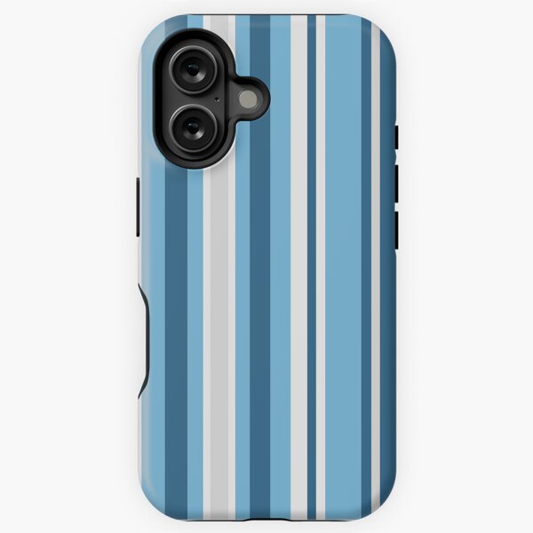 Vista previa del artículo con la obra «Patrón de rayas verticales geométricas bohemias del suroeste, modernas, coloridas, en azul y blanco», diseñado y vendido por BWDecorPattern.