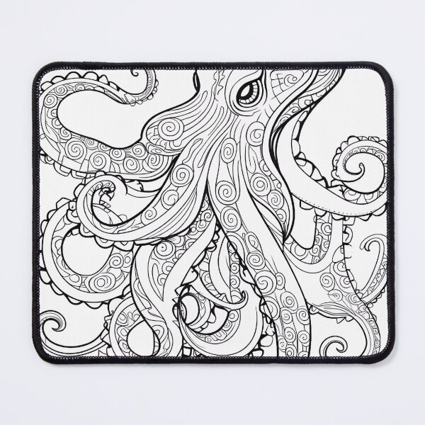 Item preview, Octopus #3 Coloring Page Pattern designed and sold by DavidColoring.