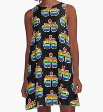 Vestido acampanado Neko Atsume Gay Pride Merch