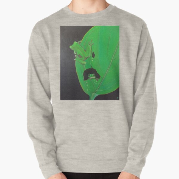 Frogs on Leaf Pullover Sweatshirt