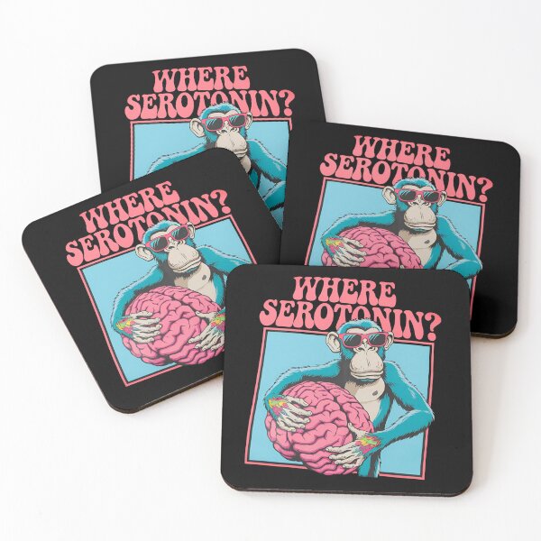 Item preview, Where Serotonin? Monkey with Brain Graphic Design designed and sold by FocusedPatterns.