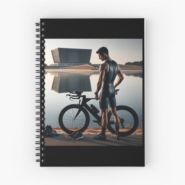Item preview, Triathlon Transition – Strong Male Cyclist by the Lake designed and sold by Triathlongram.