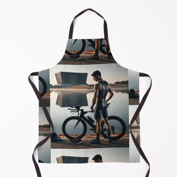 Item preview, Triathlon Transition – Strong Male Cyclist by the Lake designed and sold by Triathlongram.
