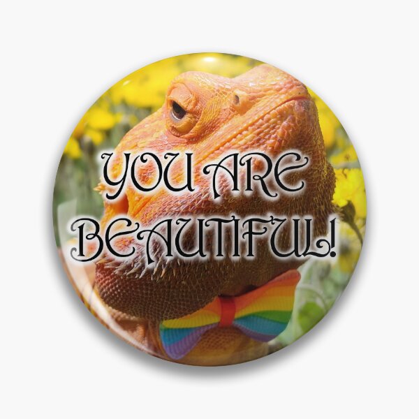 Item preview, YOU ARE BEAUTIFUL Bearded Dragon with Rainbow Bowtie designed and sold by VWSArt.