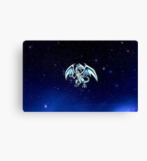 Blue eyes white dragon galaxy design Canvas Print