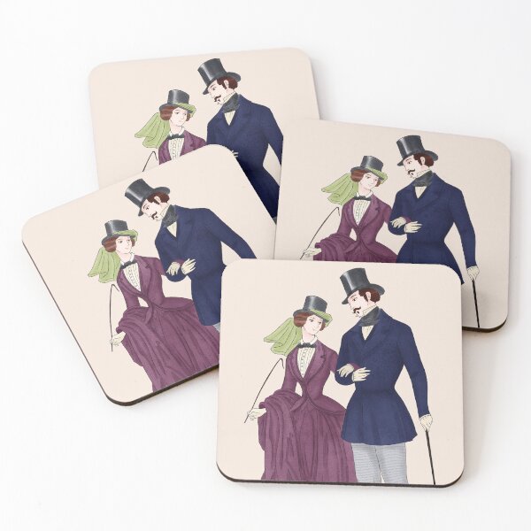 Item preview, 1850 Victorian Couple Watercolour Illustration Design designed and sold by MariOyama.