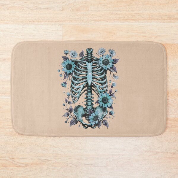 Item preview, Bones and Botany, Anatomy Art, ribcage full of sunflowers and leaves, thoracicy, leaves anatomy Ribcage, rib cage, pelvis, anatomy skeleton designed and sold by Collagedream.