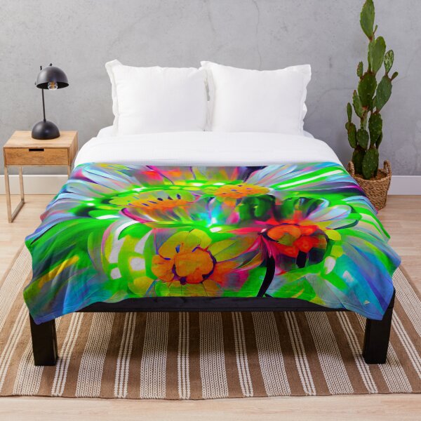 Item preview, Neon Abstract Daisies with Vivid Colors designed and sold by CASturgill.