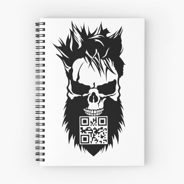 Item preview, skull hipster bearded beard qr code message punk designed and sold by Achille3777.