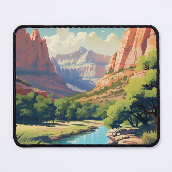 Item preview, Vintage Zion National Park Travel Poster designed and sold by lostinpixels.