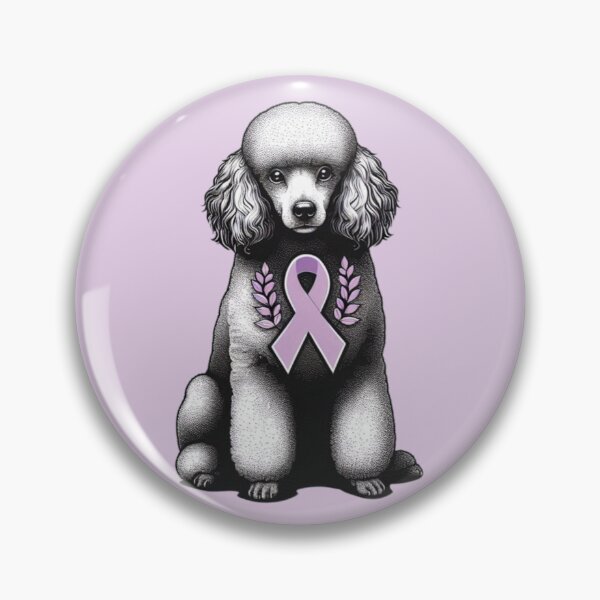 Item preview, Poodle Dog With Purple Awareness Ribbon  designed and sold by HealthCoreCommunity.