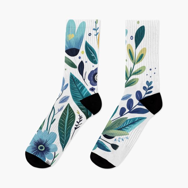 Item preview, Blue Flowers In Boho Style, Folklore Motif (no. 2) designed and sold by Animals, Nature & Landscapes.