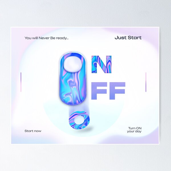 Item preview, TURN ON - JUST START designed and sold by SaraVMiller.