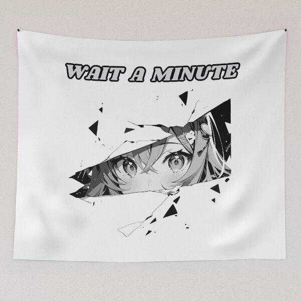 Item preview, Anime Girl Looking Through Cracks WAIT A MINUTE designed and sold by FAMILY DYNASTY.