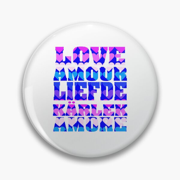 Item preview, Love in Different Languages Pink Purple Blue designed and sold by ValeriesGallery.