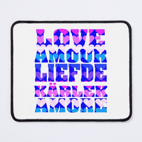 Item preview, Love in Different Languages Pink Purple Blue designed and sold by ValeriesGallery.
