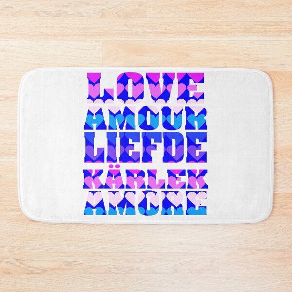 Item preview, Love in Different Languages Pink Purple Blue designed and sold by ValeriesGallery.
