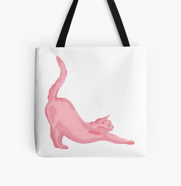 Vista previa del artículo con la obra «Gato rosa estirándose», diseñado y vendido por Sophscreation.