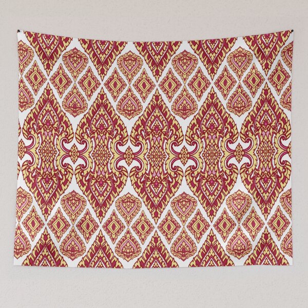 Item preview, Thai Traditional Ornamental Pattern | Elegant Gold & Red Motif designed and sold by Mondee Shop.