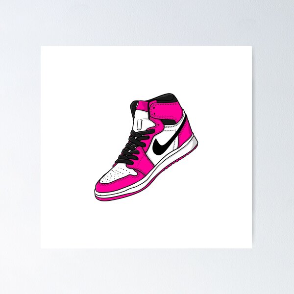 Artikel-Vorschau von Einzelner Retro HOT PINK Sneaker Sneakerhead - Retro High Shoe Lover Art, designt und verkauft von Zuriel Hargrove.