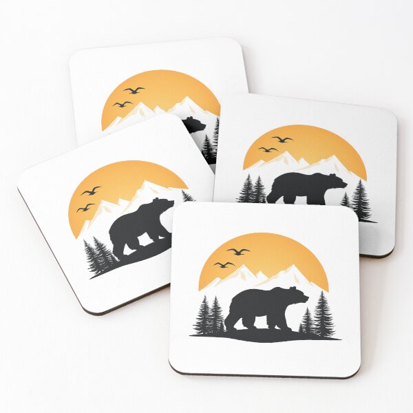 Item preview, Silhouette of a bear and a mountain sunset designed and sold by EJGIBSON.