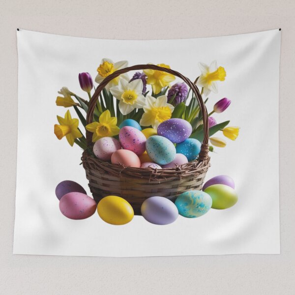 Item preview,  A basket full of colorful Easter eggs designed and sold by echotek.