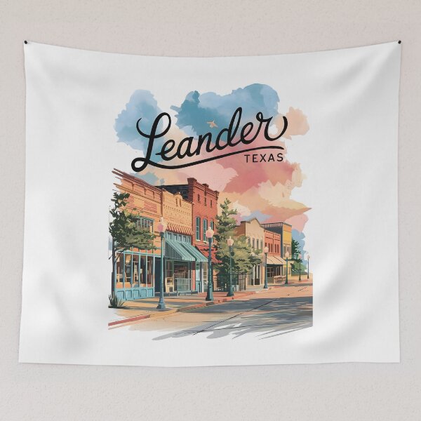 Item preview, Pastel Old Town Leander Texas Art – Leander Texas designed and sold by MoMidoStore.