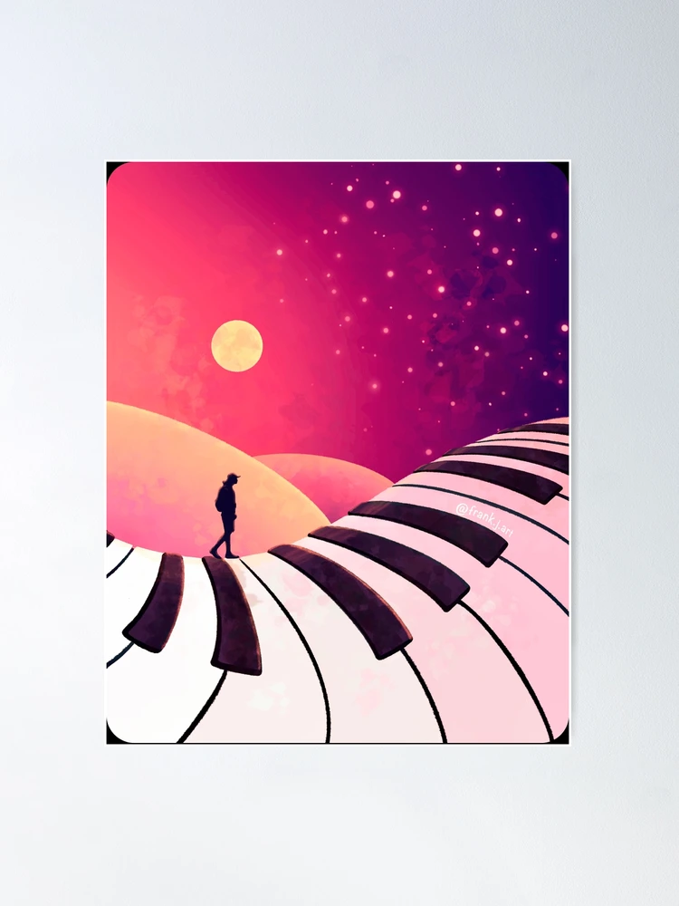 Colorful mystical music landscape - warm colors