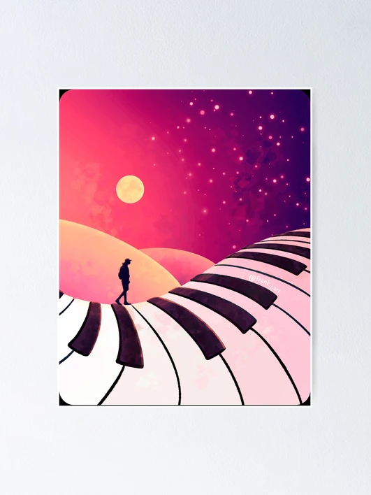 Colorful mystical music landscape - warm colors