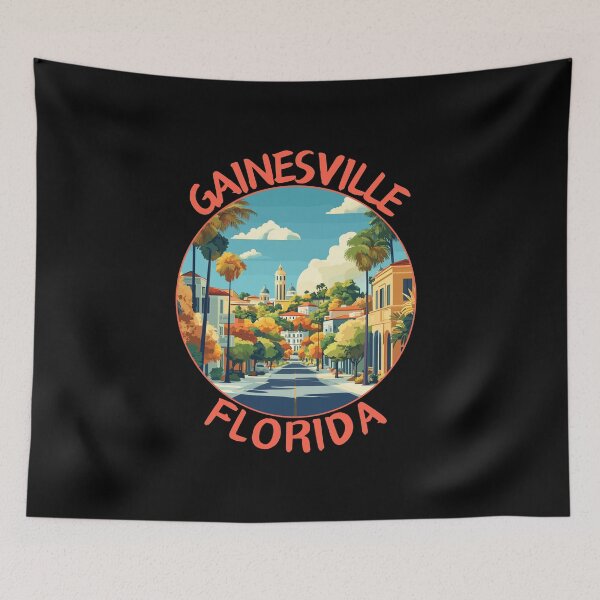 Item preview, Gainesville in Florida, USA Retro Travel Art Landscape designed and sold by MaateoDesign.