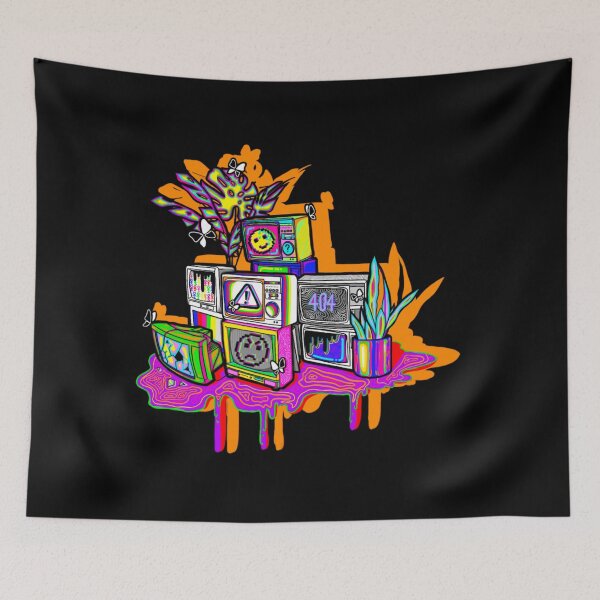 Item preview, Black TV colorful jungle designed and sold by Radicalyul.
