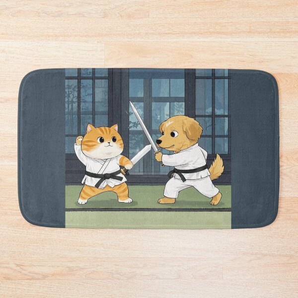 Item preview, kungfu kitty and puppy designed and sold by artsmeow.