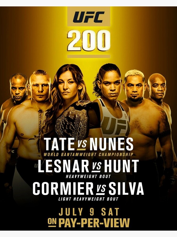 "UFC 200 Official Event Poster (HQ)" Poster for Sale by iDontFearYou Redbubble
