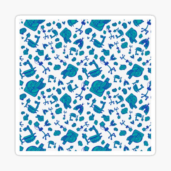 Item preview, Brain Heart Lungs and Diagnostic Machines TEAL GREEN designed and sold by LayerCakeDigDes.
